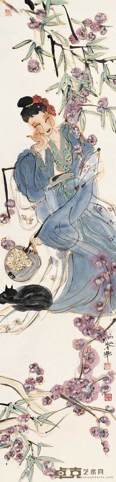 杨春华 春光明媚 立轴 137×34cm
